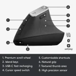 ماوس بی‌سیم ارگونومیک لاجیتک مدل MX Vertical - Image 2