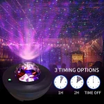 چراغ خواب کهکشانی اسپیکردار مدل Starry Projector با ریموت کنترل اورجینال - Image 4