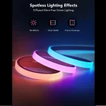 ریسه نواری هوشمند نئون فلکسی 3 متری گووی Govee RGBIC LED Neon Rope H61A0 - Image 5